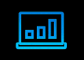 Laptop with bar chart on it